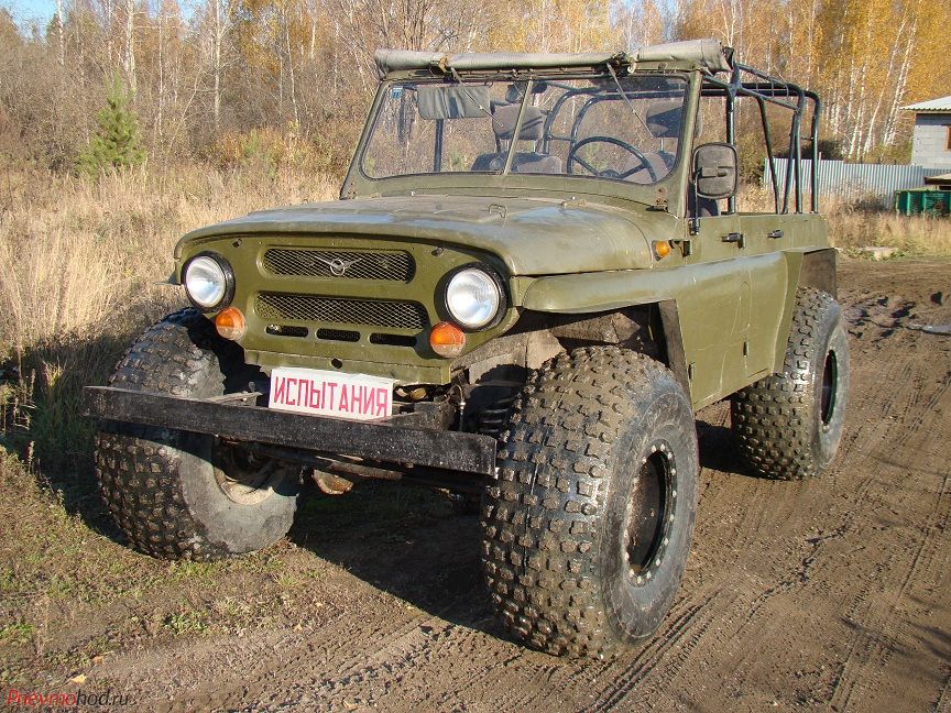 УАЗ на шинах Бел-79 16,5-18 НС 4 — испытания на бездорожье
